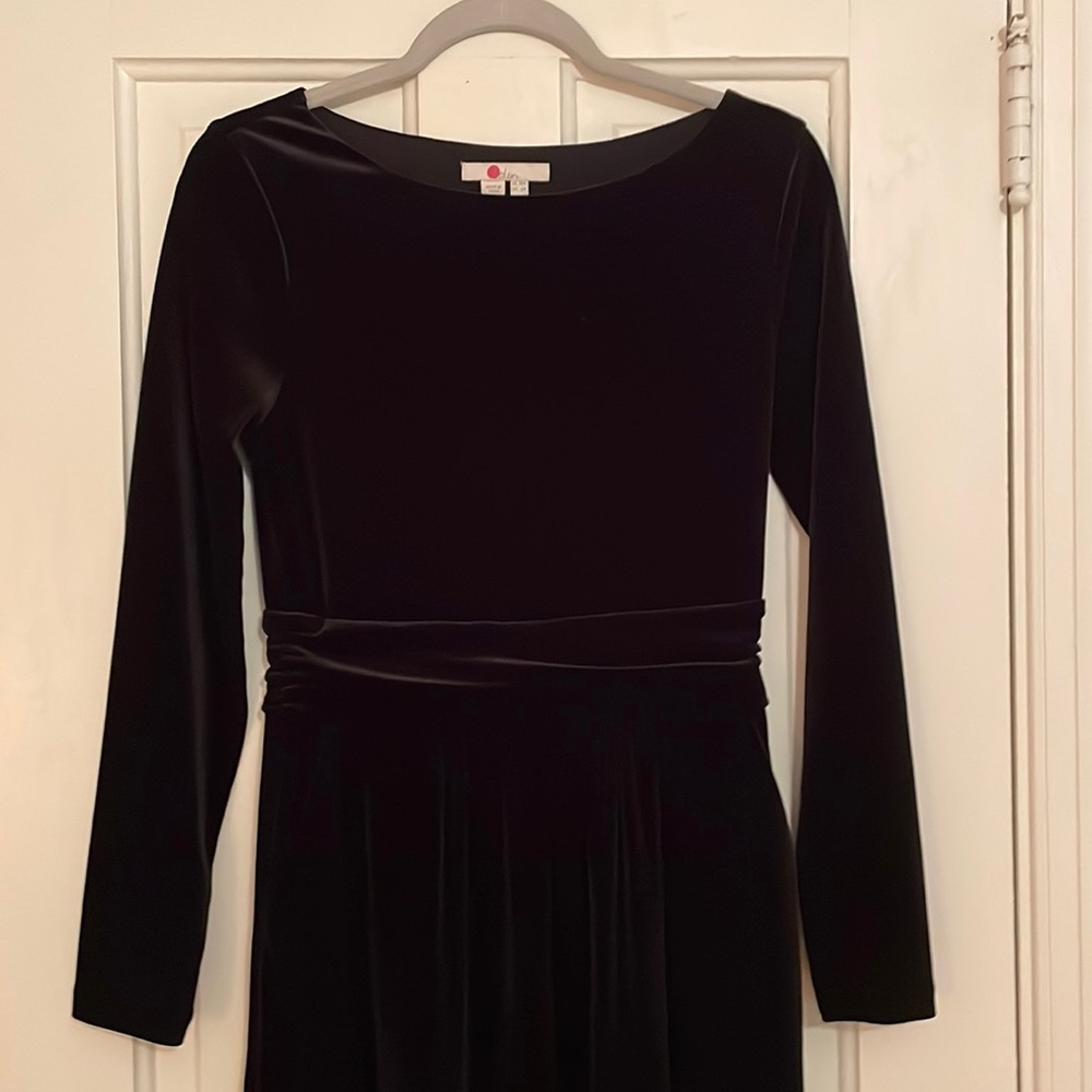 Boden black velvet dress
